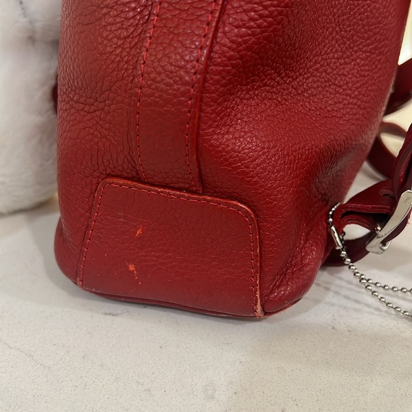 I Santi Women\'s Leather Backpack Deep Cherry Red Classic Made In Italy